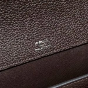 Hermes Kelly Depeches 25 Pouch Handmade In Togo Calfskin Leather Silver Hardware 46 Ebene - Image 15