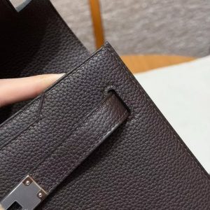 Hermes Kelly Depeches 25 Pouch Handmade In Togo Calfskin Leather Silver Hardware 46 Ebene - Image 7