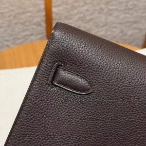 Hermes Kelly Depeches 25 Pouch Handmade In Togo Calfskin Leather Silver Hardware 46 Ebene - Image 4