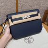 Hermes Kelly Depeches 25 Pouch Handmade In Togo Calfskin Leather Silver Hardware 73 Blue Saphir