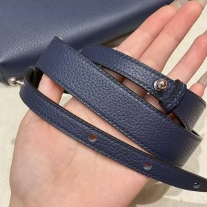 Hermes Kelly Depeches 25 Pouch Handmade In Togo Calfskin Leather Silver Hardware 73 Blue Saphir - Image 7