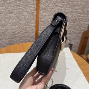 Hermes Kelly Depeches 25 Pouch Handmade In Togo Calfskin Leather Silver Hardware 89 Noir - Image 8