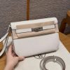 Hermes Kelly Depeches 25 Pouch Handmade In Togo Calfskin Leather Silver Hardware M4 Girs Pale
