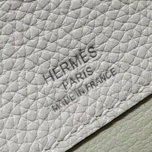 Hermes Kelly Depeches 25 Pouch Handmade In Togo Calfskin Leather Silver Hardware M4 Girs Pale - Image 16