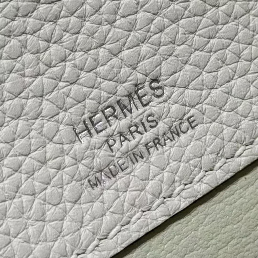 Hermes Kelly Depeches 25 Pouch Handmade In Togo Calfskin Leather Silver Hardware M4 Girs Pale - Image 16