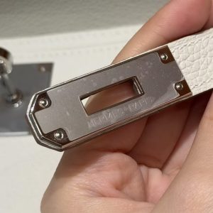 Hermes Kelly Depeches 25 Pouch Handmade In Togo Calfskin Leather Silver Hardware M4 Girs Pale - Image 14