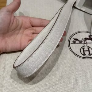 Hermes Kelly Depeches 25 Pouch Handmade In Togo Calfskin Leather Silver Hardware M4 Girs Pale - Image 5