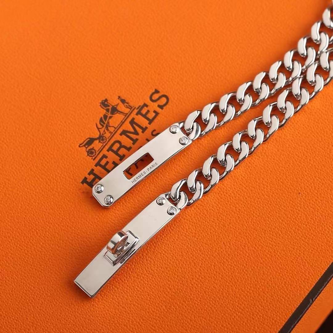 Hermes Kelly Gourmette Bracelet Sterling Silver H120439B 00LG - Image 5