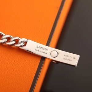 Hermes Kelly Gourmette Bracelet Sterling Silver H120439B 00LG - Image 3