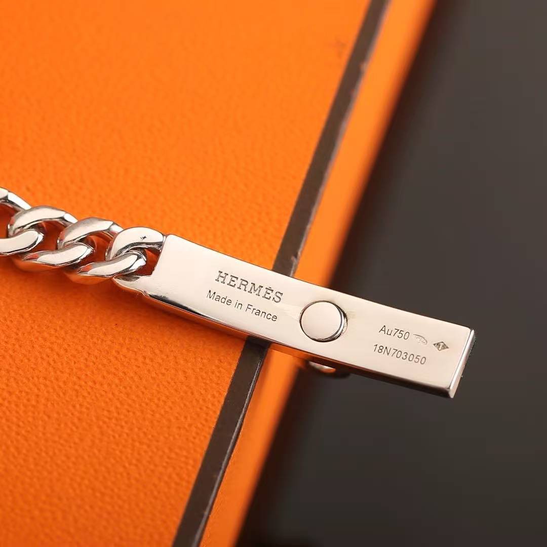 Hermes Kelly Gourmette Bracelet Sterling Silver H120439B 00LG - Image 3