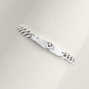 Hermes Kelly Gourmette Bracelet Sterling Silver H120439B 00LG