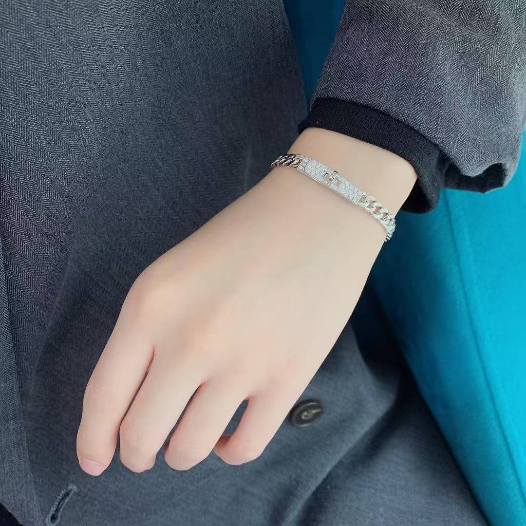 Hermes Kelly Gourmette Bracelet Sterling Silver H221410B 00LG - Image 2