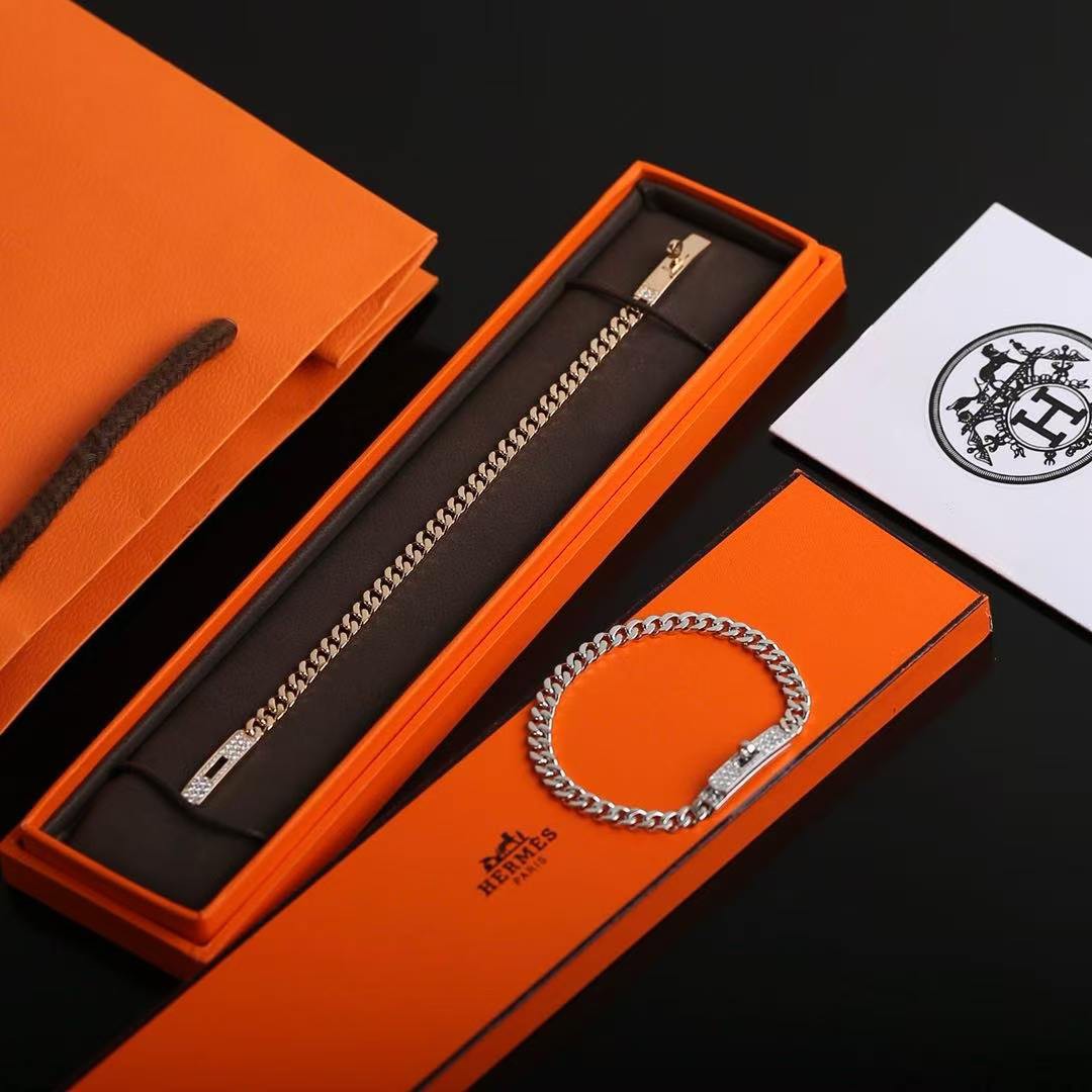 Hermes Kelly Gourmette Bracelet Sterling Silver H221410B 00LG - Image 10