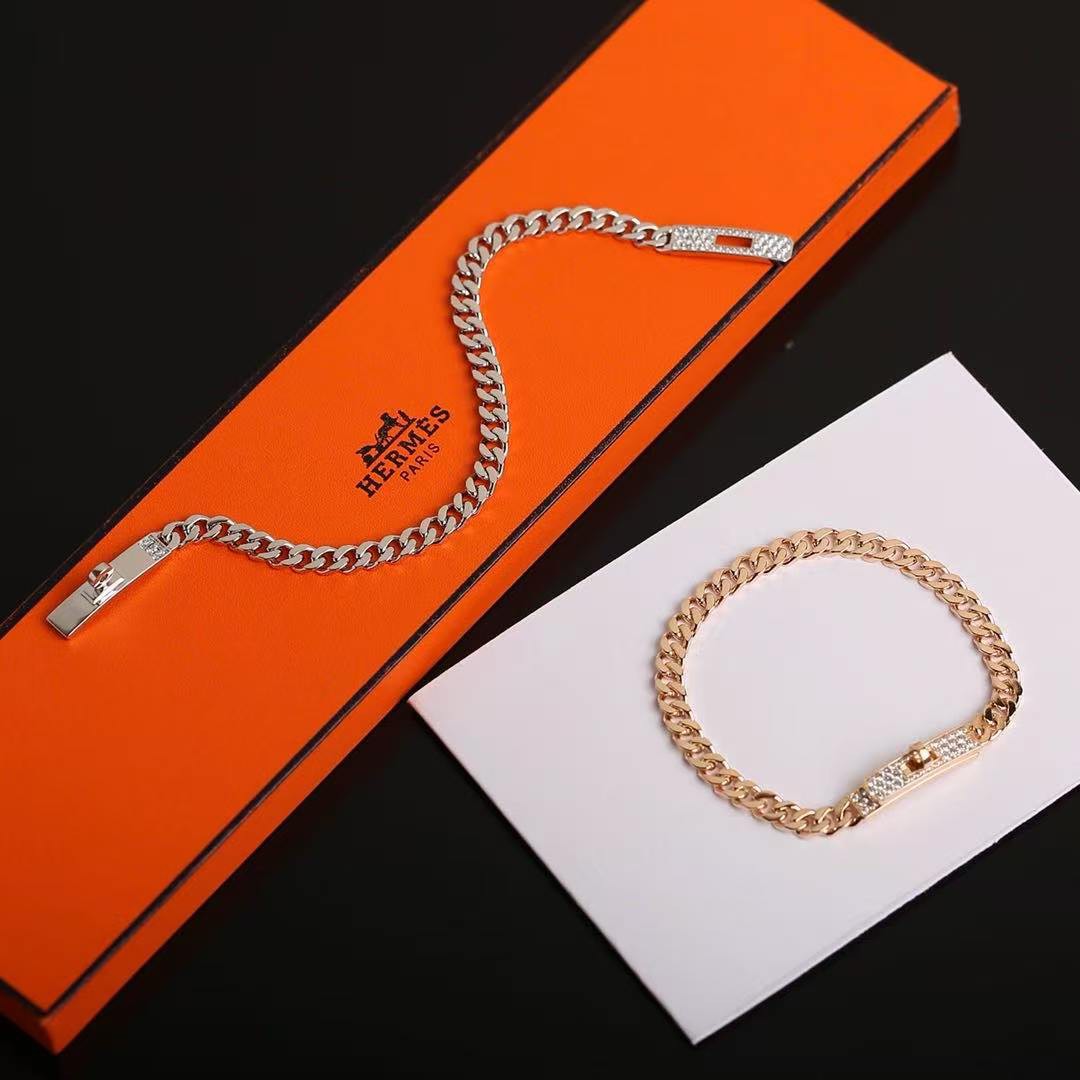 Hermes Kelly Gourmette Bracelet Sterling Silver H221410B 00LG - Image 9