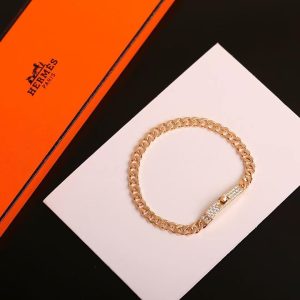 Hermes Kelly Gourmette Bracelet Sterling Silver H221410B 00LG - Image 7