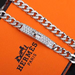 Hermes Kelly Gourmette Bracelet Sterling Silver H221410B 00LG - Image 6