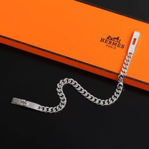 Hermes Kelly Gourmette Bracelet Sterling Silver H221410B 00LG - Image 5