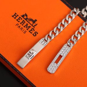 Hermes Kelly Gourmette Bracelet Sterling Silver H221410B 00LG - Image 4