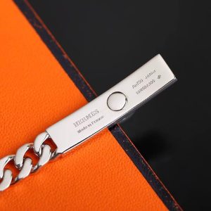Hermes Kelly Gourmette Bracelet Sterling Silver H221410B 00LG - Image 3