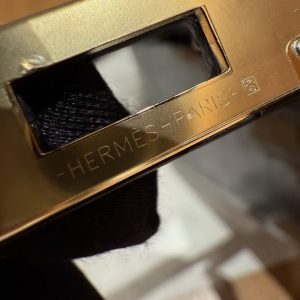 Hermes Kelly Pochette Handmade In Alligator Leather from Mississippi Gold Hardware 89 Noir - Image 15