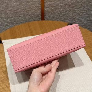 Hermes Kelly Pochette Handmade In Epsom Calfskin Leather Gold Hardware 1Q Rose Confetti - Image 20