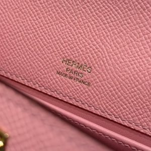 Hermes Kelly Pochette Handmade In Epsom Calfskin Leather Gold Hardware 1Q Rose Confetti - Image 18