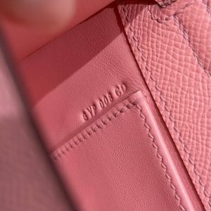 Hermes Kelly Pochette Handmade In Epsom Calfskin Leather Gold Hardware 1Q Rose Confetti - Image 17