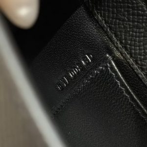 Hermes Kelly Pochette Handmade In Epsom Calfskin Leather Silver Hardware 89 Noir - Image 7