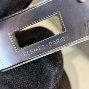 Hermes Kelly Pochette Handmade In KK Ostrich Leather from South Africa Silver Hardware 80 Girs Perle - Image 7