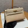 Hermes Kelly Pochette Handmade In Lizard Leather from South Africa Gold Hardware 0M Chai