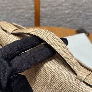 Hermes Kelly Pochette Handmade In Lizard Leather from South Africa Gold Hardware 0M Chai - Image 6