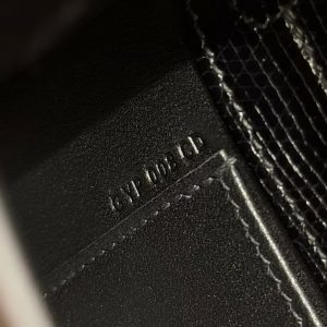 Hermes Kelly Pochette Handmade In Lizard Leather from South Africa Gold Hardware 89 Noir - Image 13