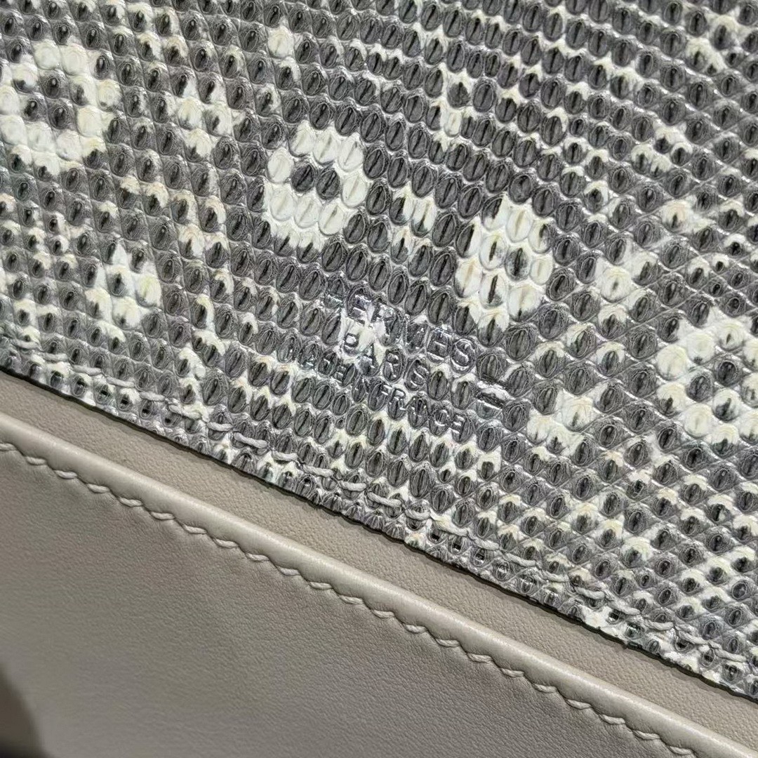 Hermes Kelly Pochette Handmade In Lizard Leather from South Africa Silver Hardware 1B Ombre - Image 17