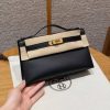 Hermes Kelly Pochette Handmade In Swift Calfskin Leather Gold Hardware 89 Noir