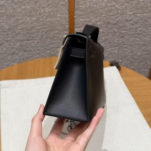 Hermes Kelly Pochette Handmade In Swift Calfskin Leather Gold Hardware 89 Noir - Image 18
