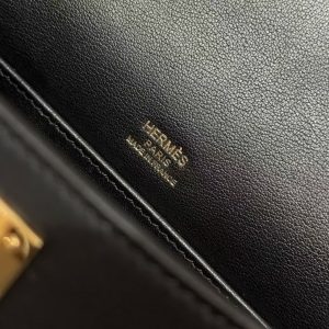 Hermes Kelly Pochette Handmade In Swift Calfskin Leather Gold Hardware 89 Noir - Image 15