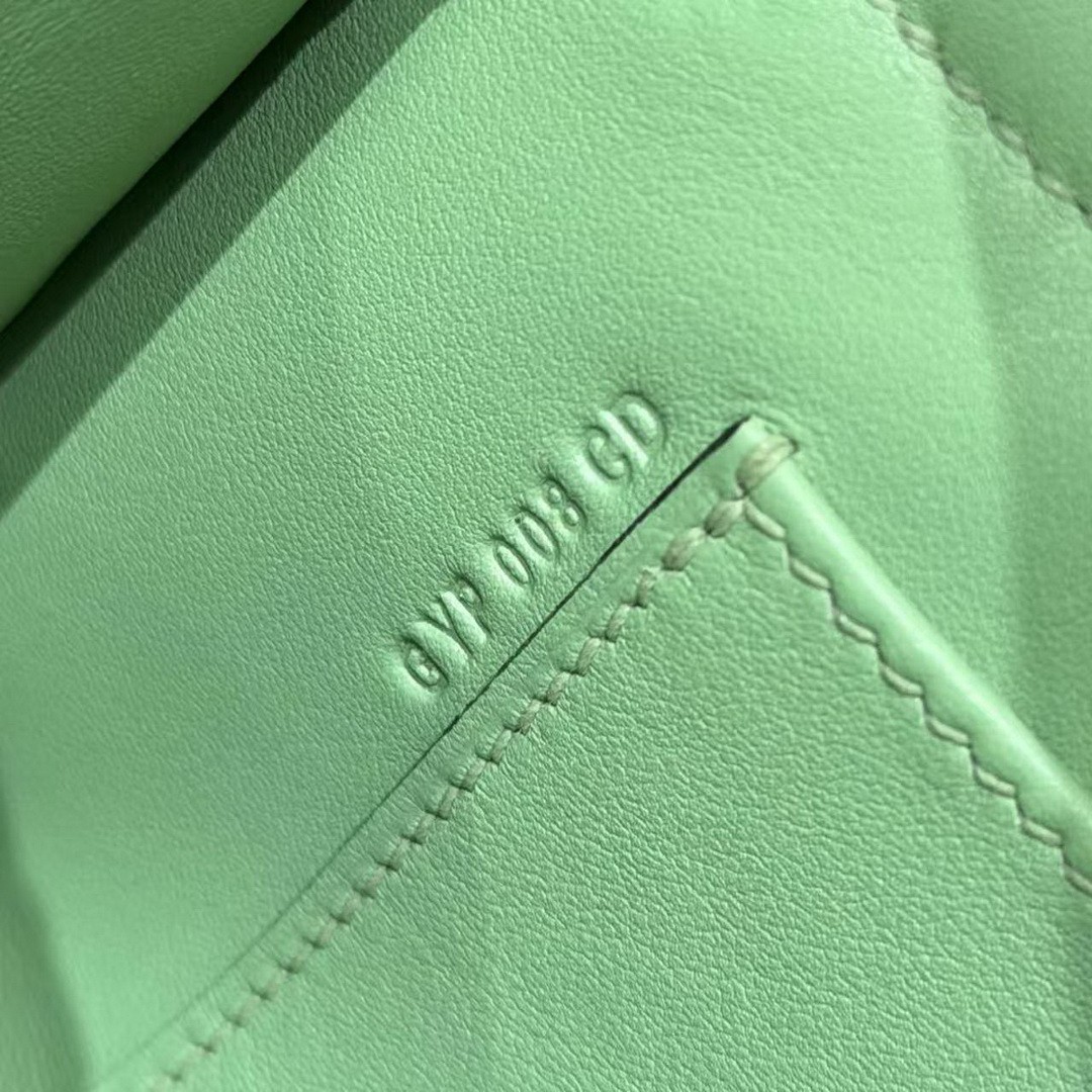 Hermes Kelly Pochette Handmade In Swift Calfskin Leather Rose gold Hardware 3i Vert Criquent - Image 11
