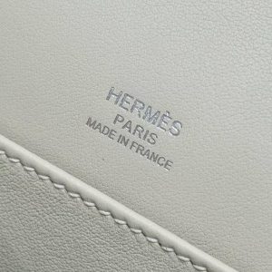 Hermes Kelly Pochette Handmade In Swift Calfskin Leather Silver Hardware 10 Craie - Image 15