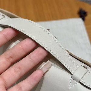 Hermes Kelly Pochette Handmade In Swift Calfskin Leather Silver Hardware 10 Craie - Image 8