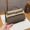 Hermes Kelly Pochette Handmade In Swift Calfskin Leather Silver Hardware 18 Etoupe
