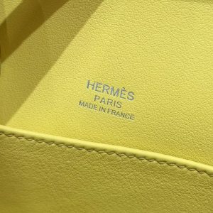 Hermes Kelly Pochette Handmade In Swift Calfskin Leather Silver Hardware 9R Lime - Image 12