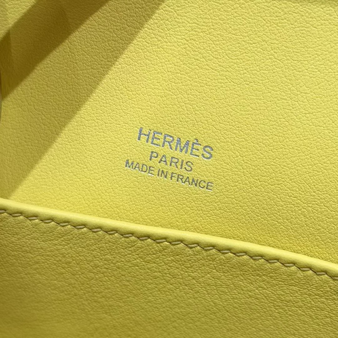 Hermes Kelly Pochette Handmade In Swift Calfskin Leather Silver Hardware 9R Lime - Image 12