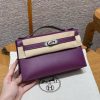 Hermes Kelly Pochette Handmade In Swift Calfskin Leather Silver Hardware P9 Anemone