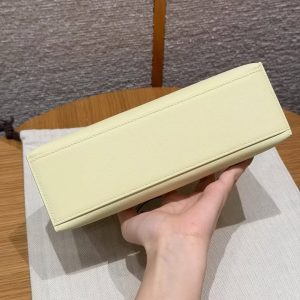 Hermes Kelly Pochette Handmade In Swift Calfskin Leather Silver Hardware i8 Jaune Milton - Image 15