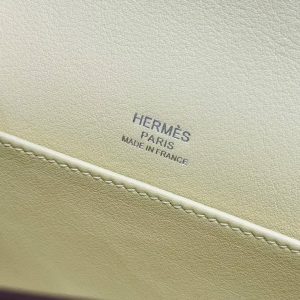 Hermes Kelly Pochette Handmade In Swift Calfskin Leather Silver Hardware i8 Jaune Milton - Image 12