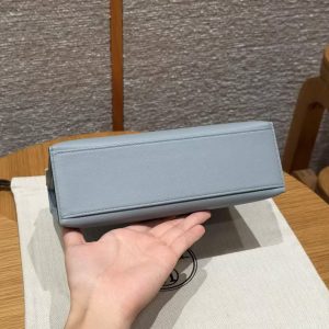 Hermes Kelly Pochette Handmade In Swift Calfskin Leather from Silver Hardware P0 Girs Pantin - Image 16