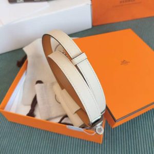Hermes Kelly Pocket 18 Belt Epsom Calfskin Kelly Buckle Permabrass Yellow Gold Craie H081120CC10 - Image 10