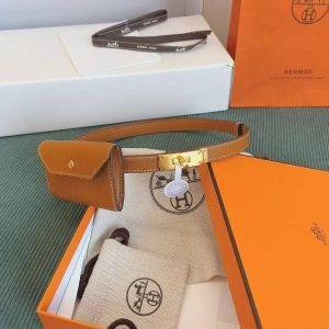 Alternative view of Hermes Kelly Pocket 18 Belt Epsom Calfskin Kelly Buckle Permabrass Yellow Gold Gold H081120CC37