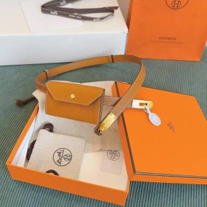 Hermes Kelly Pocket 18 Belt Epsom Calfskin Kelly Buckle Permabrass Yellow Gold Gold H081120CC37 - Image 11