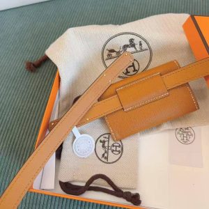 Hermes Kelly Pocket 18 Belt Epsom Calfskin Kelly Buckle Permabrass Yellow Gold Gold H081120CC37 - Image 6